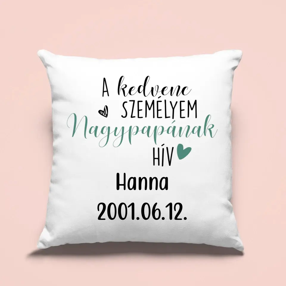 Nagypapa kedvencei –  párna nagypapának