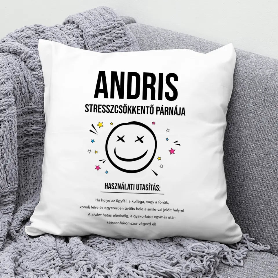 Kreatív ajándék kollégáknak - vicces, stresszoldó párna