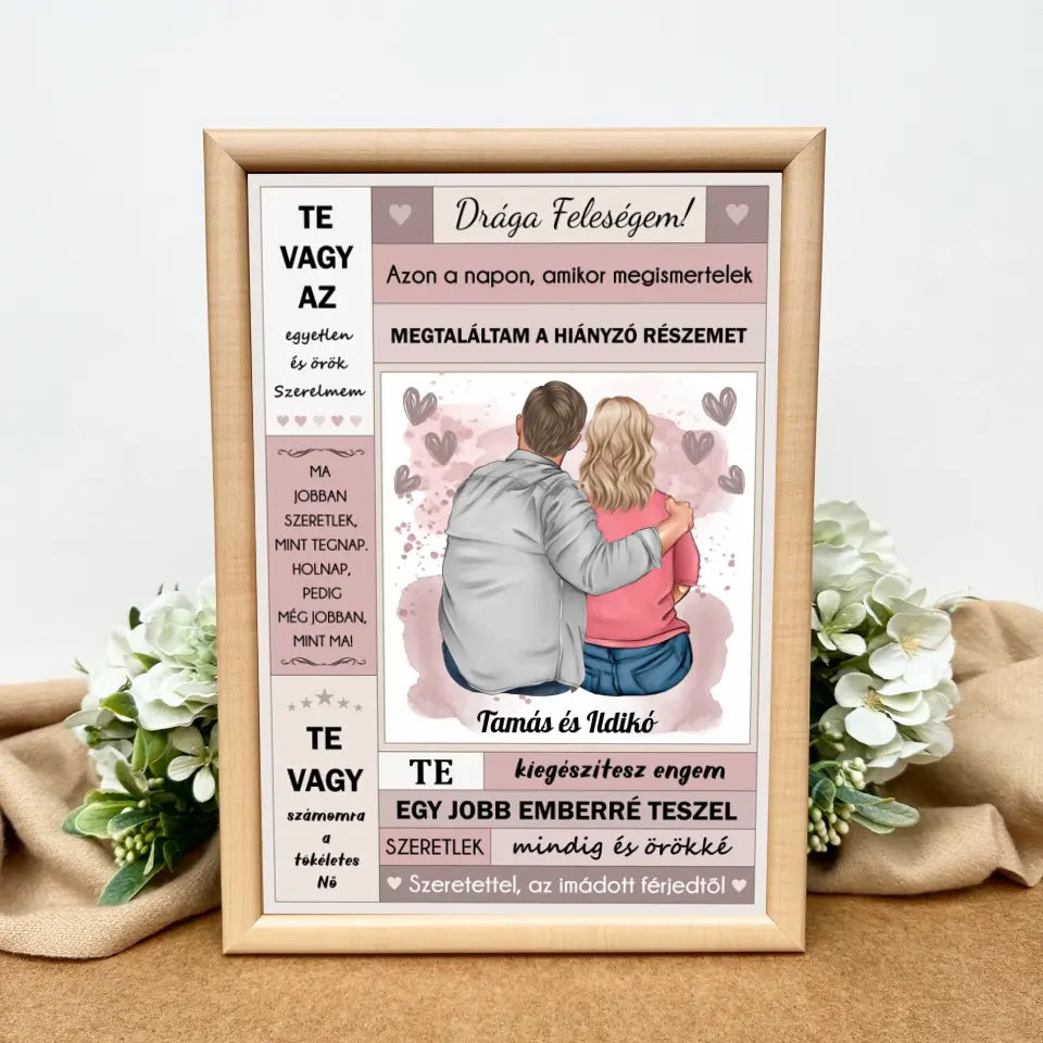 Drága feleségem - ajándék kép nőknek
