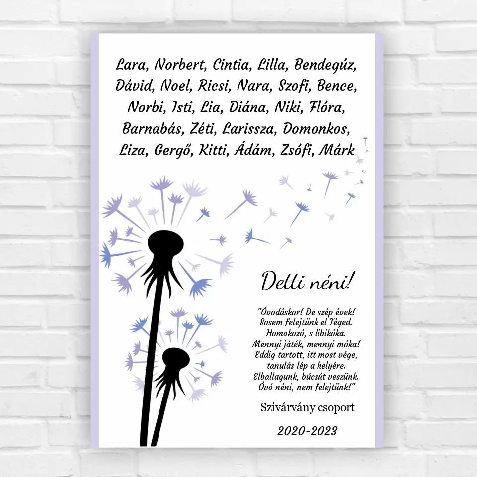 Pitypangos ovis kép ballagásra óvónőknek, ballagási ajándék