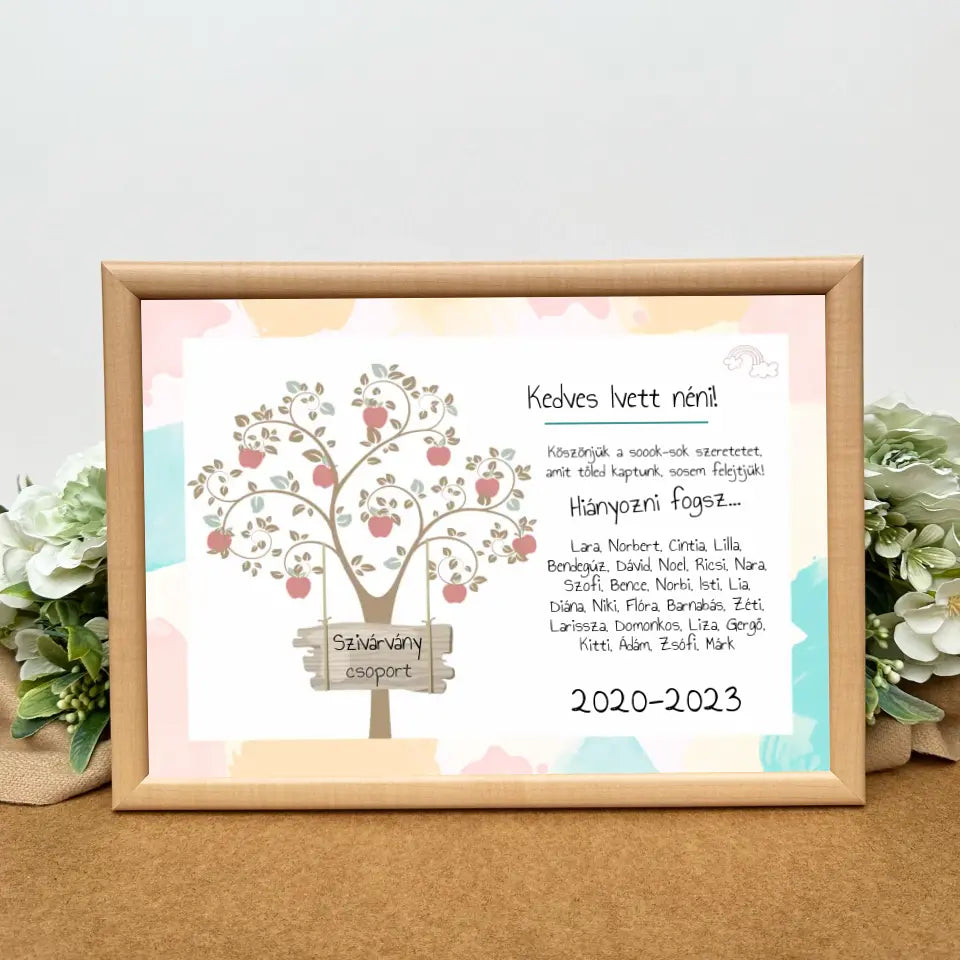 Ovis ballagási ajándék – egyedi kép óvónéniknek