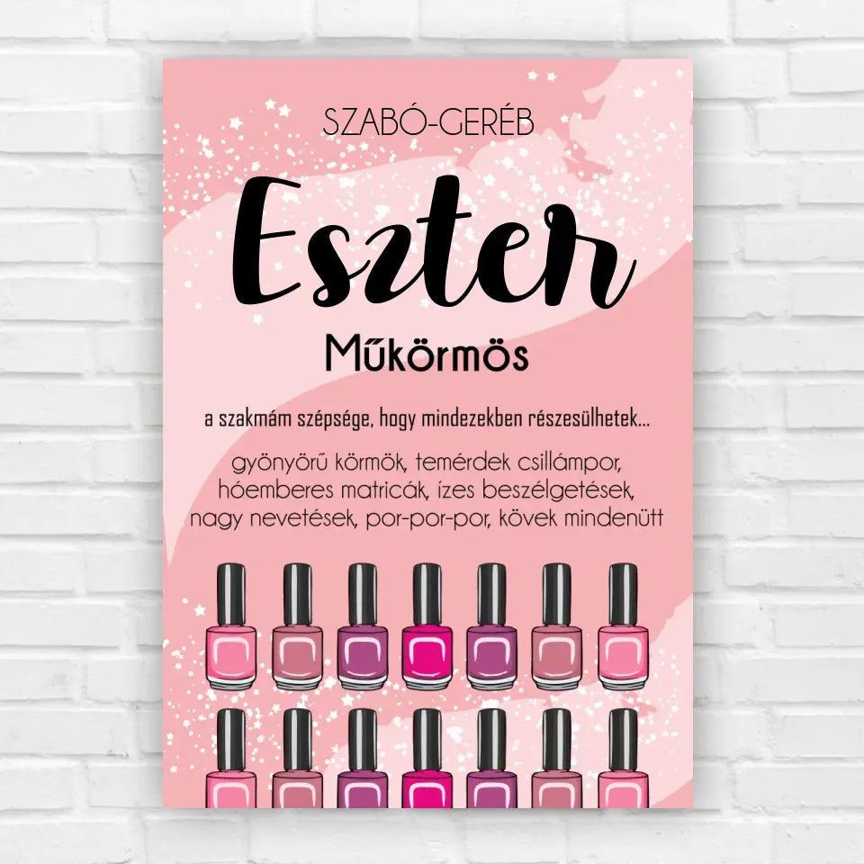 Körmös ajándék – rózsaszín, körömlakkos kép, ajándék műkörmösnek