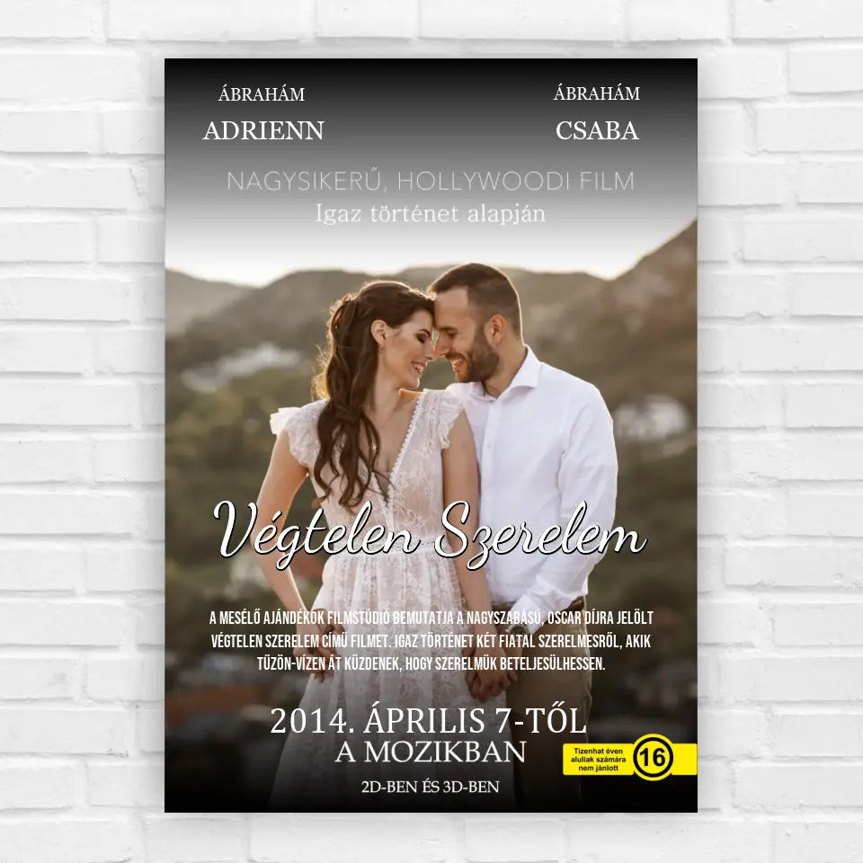 Filmes ajándék kép pároknak, fényképes ajándék