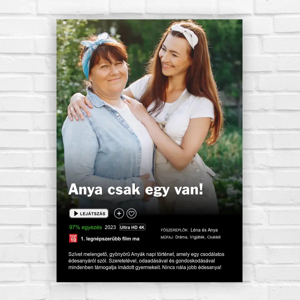 Filmes ajándék kép anyának, anyák napi meglepetés