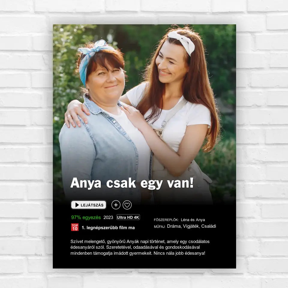 Filmes ajándék kép anyának, anyák napi egyedi ajándék
