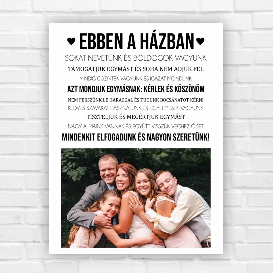 Ebben a házban - saját fényképes, családi kép, kedves ajándék