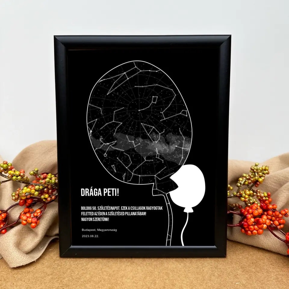 Szülinapi ajándék csillagtérkép