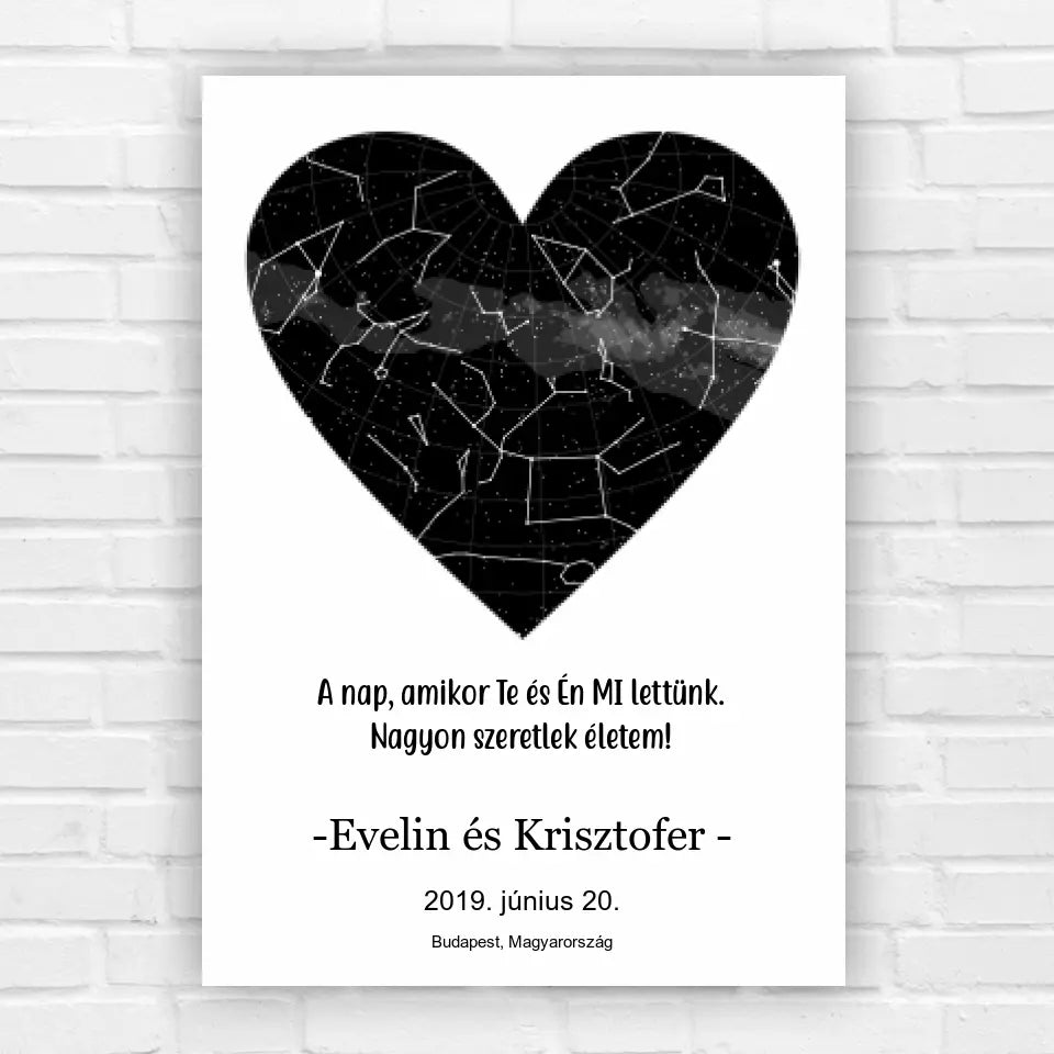 Szivecskés kiadás, esküvői csillagkép