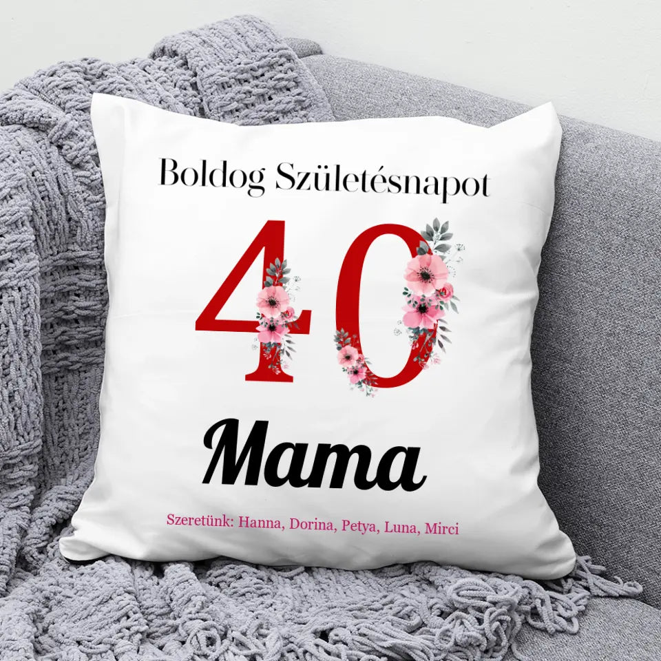 Egyedi születésnapi ajándék - Boldog Születésnapot számos párna