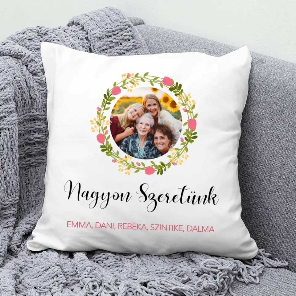 Fényképes anyák napi párna a nagymamának
