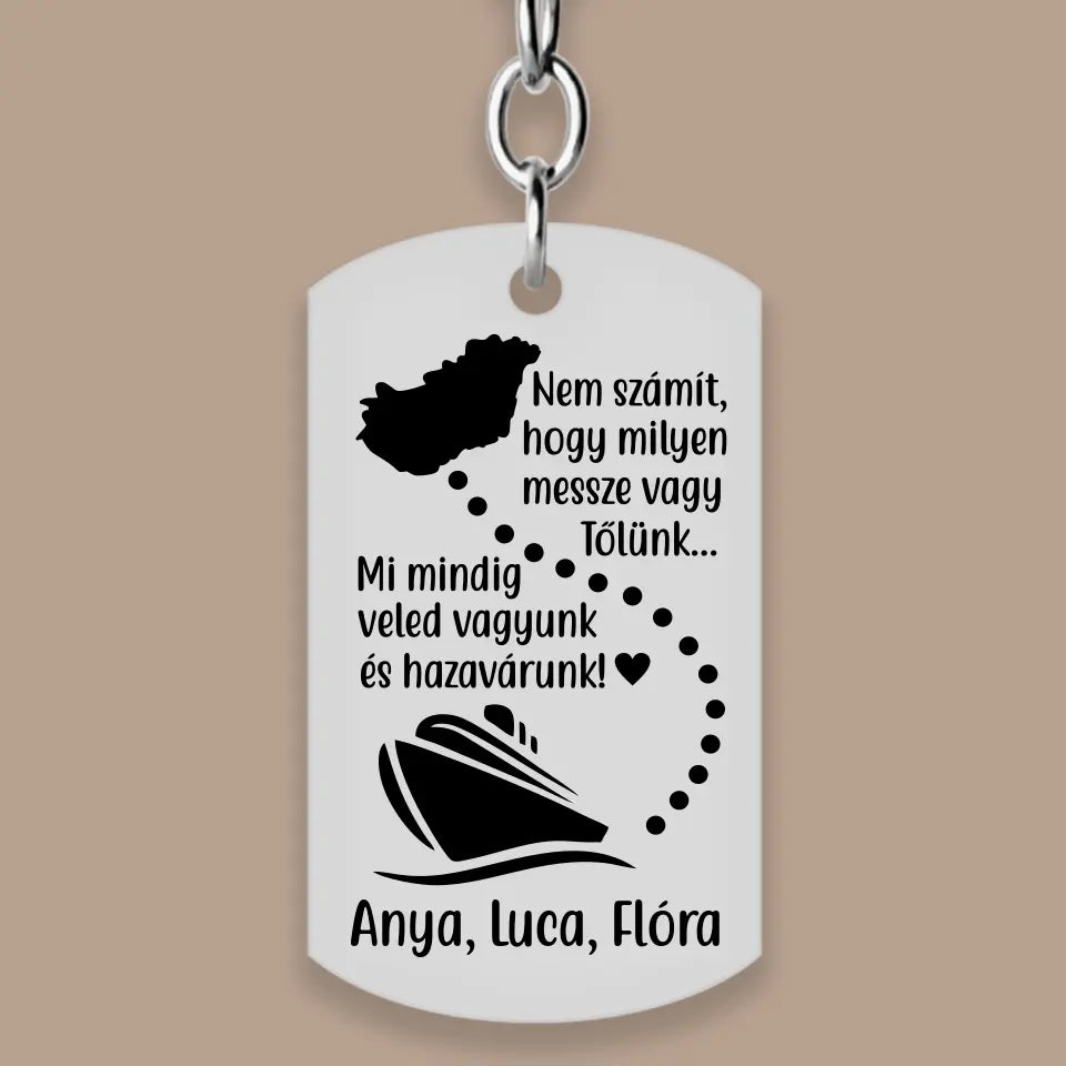 Hajós kulcstartó, gravírozott ajándék