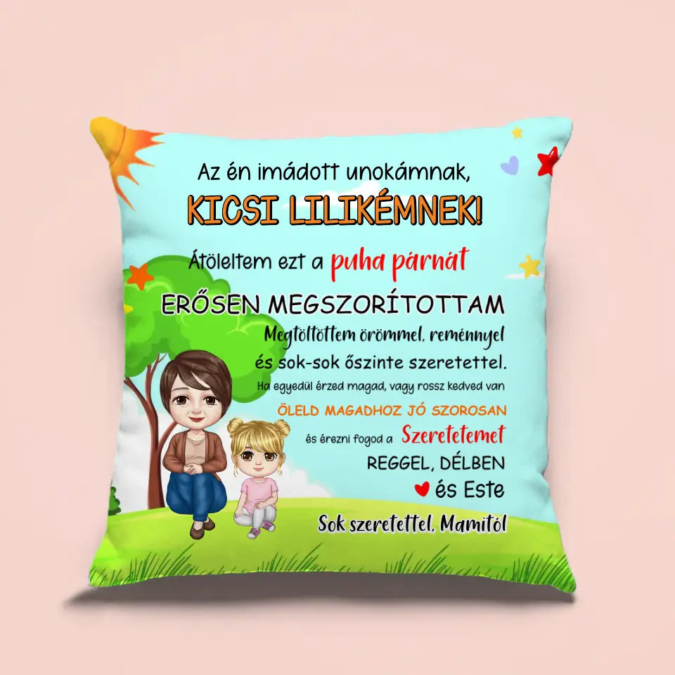 Megható nagymamás párna kisunokáknak