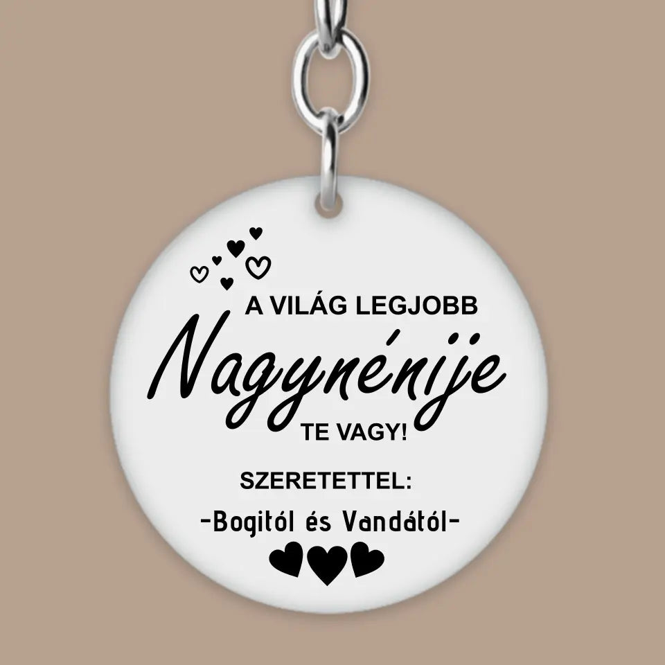 Ajándék nagynéninek, egyedi kulcstartó