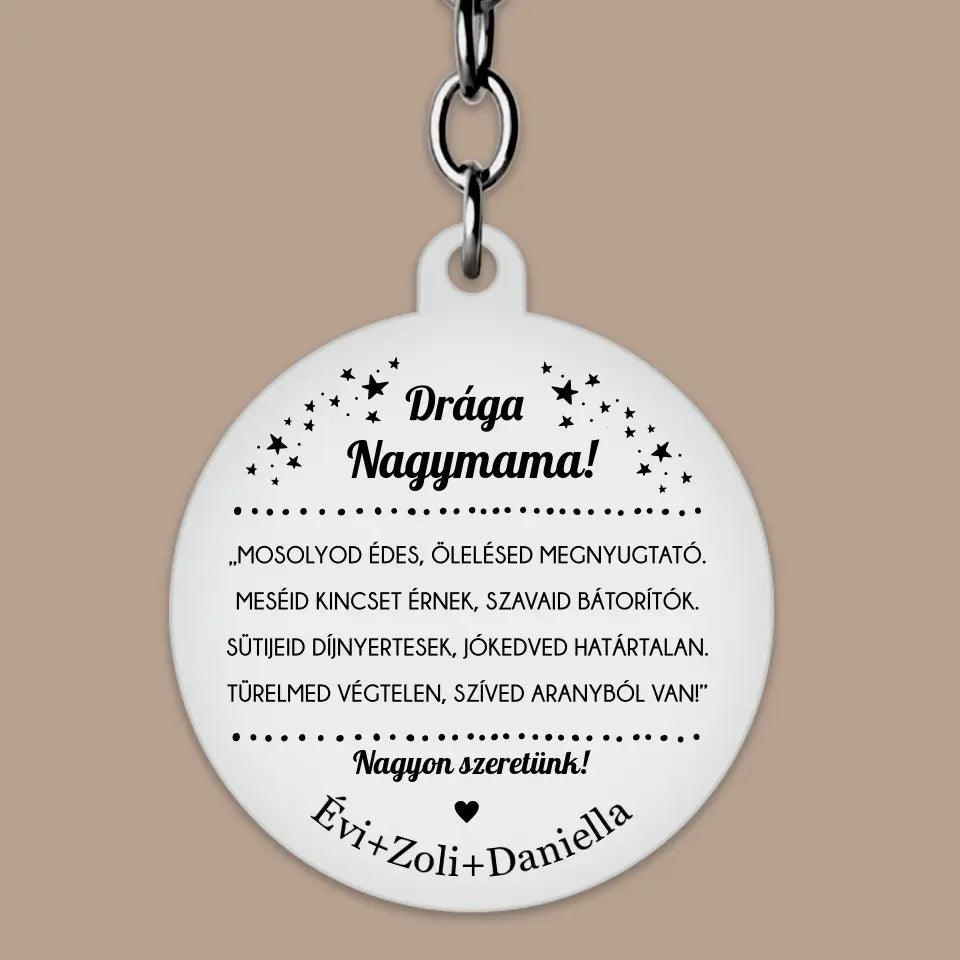 Karácsonyi ajándék mamának, gravírozott kulcstartó, egyedi ajándék