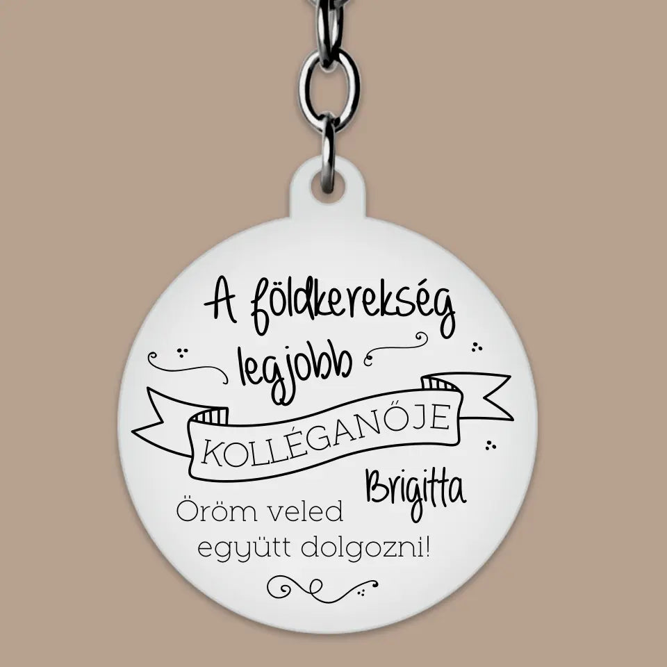 Ajándék kolléganőnek, egyedi kulcstartó legjobb kollégának