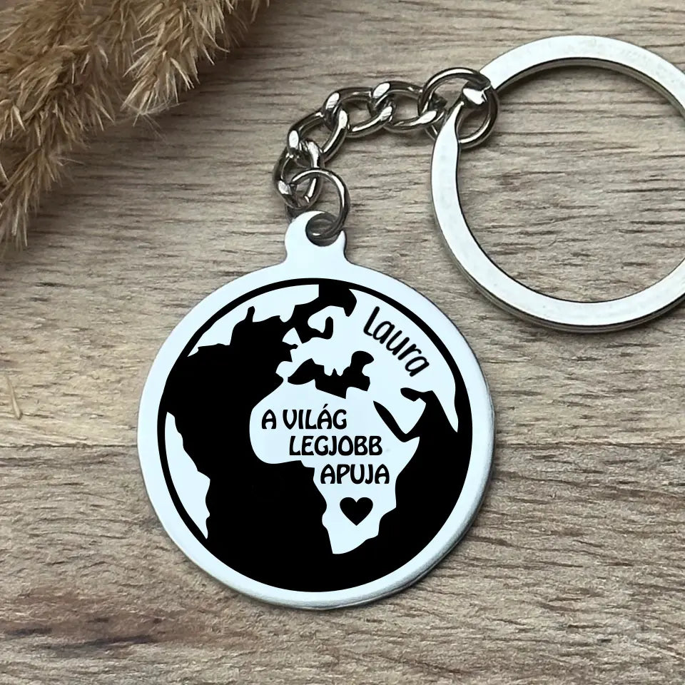 gravírozott kulcstartó apák napjára, ajándék apáknak