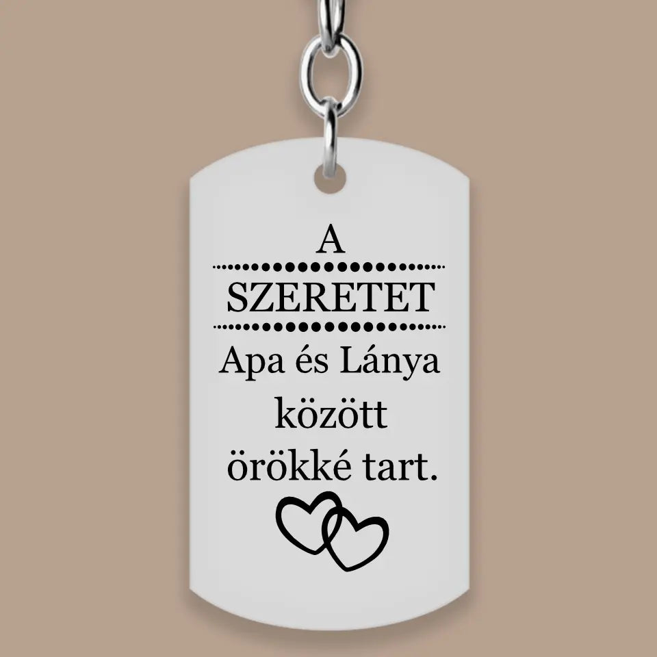 Apa-Lánya kulcstartó, ajándék lányos apáknak