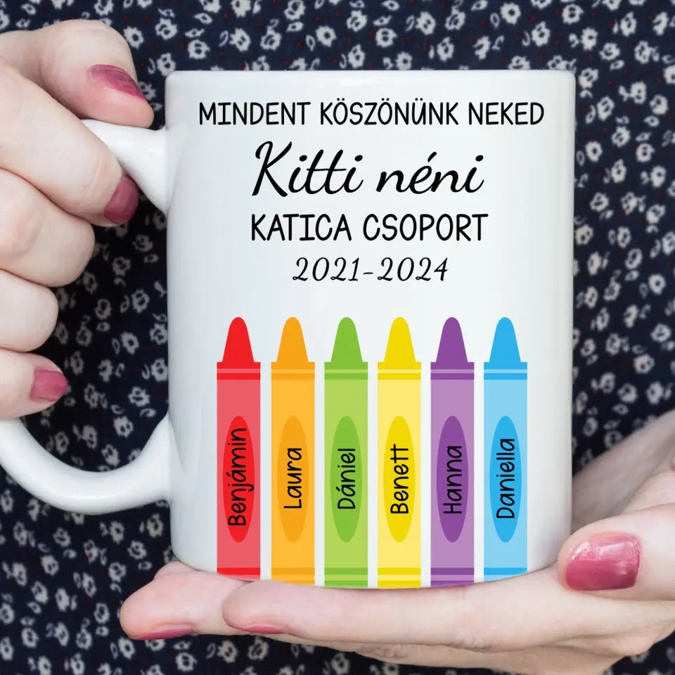 Óvónéninek ajándék – gyerek neves bögre