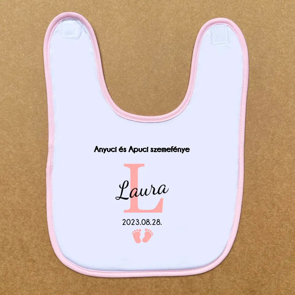 Cuki, kislányos baba előke, egyedi ajándék