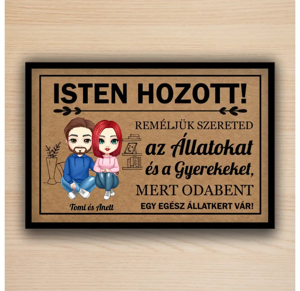 Pároknak szóló vicces lábtörlő