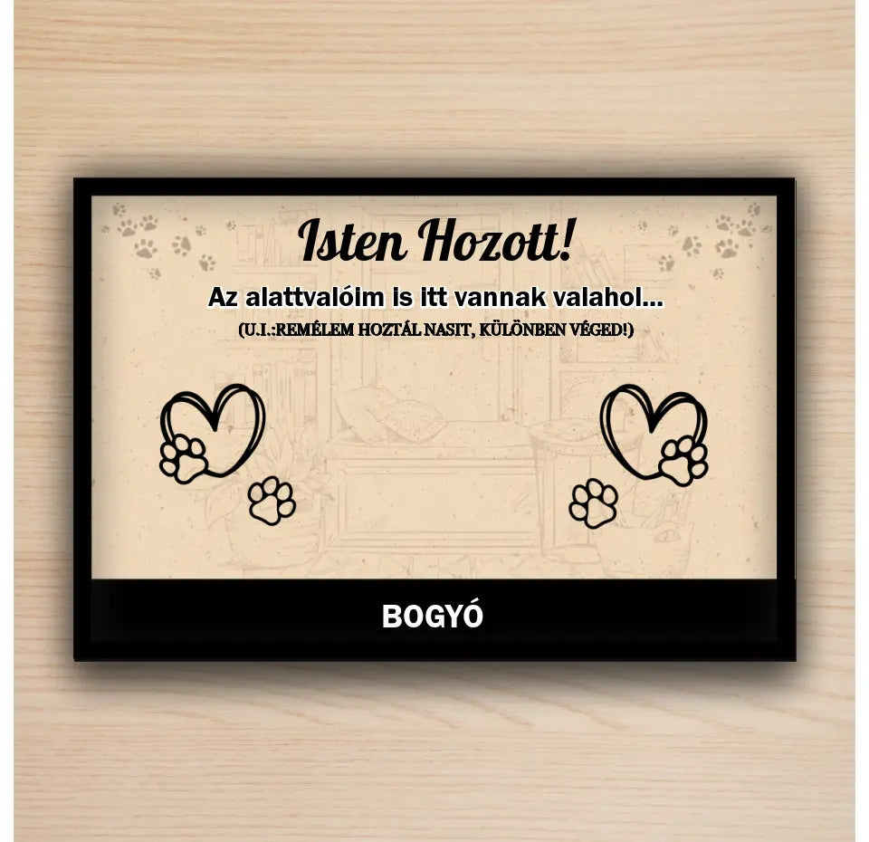 Vicces, kiskedvences lábtörlő - személyre szabható, ajándék gazdiknak