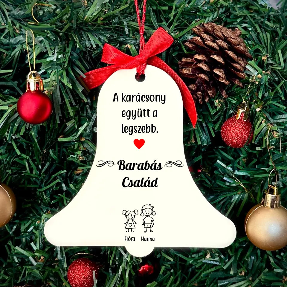 Egyedi karácsonyfadísz - családos kiadás