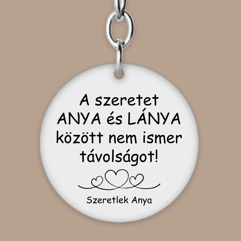 Anya-lánya szeretet, anyák napi kulcstartó, egyedi ajándék