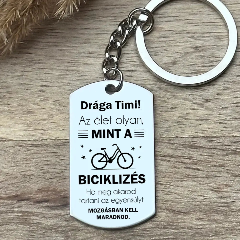 Biciklis ajándék kulcstartó