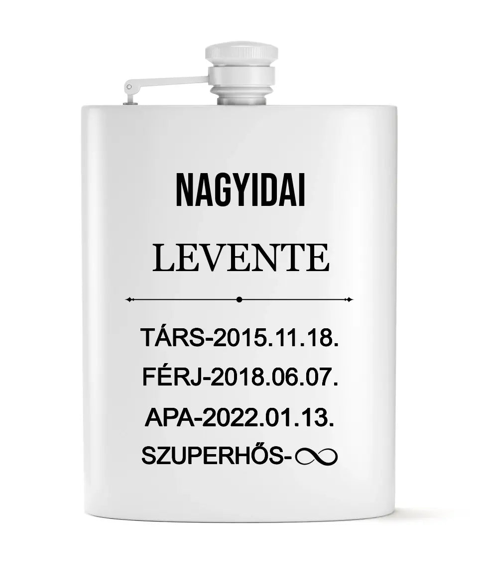 Egyedi laposüveg szett apának, saját felirattal