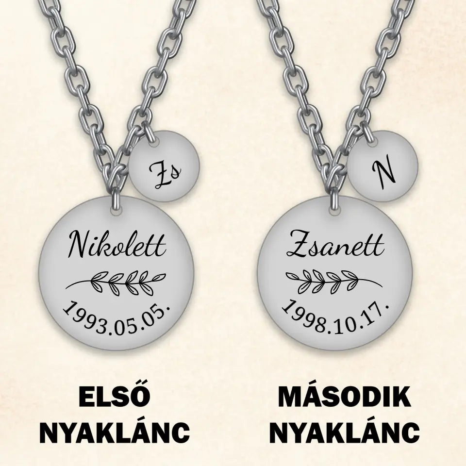 Testvér nyaklánc - egyedi ajándék testvéreknek