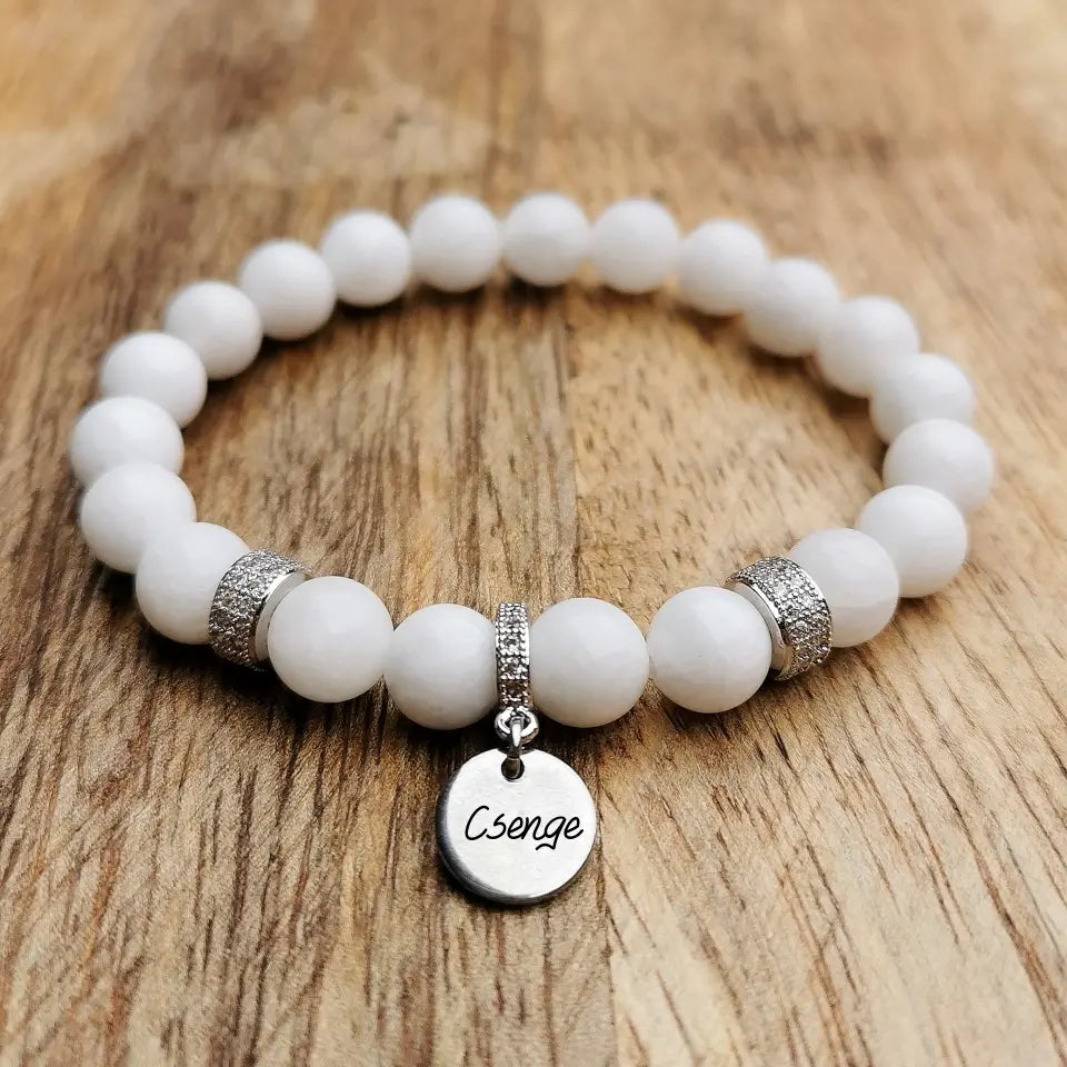 Hópihe, tejkvarc ásvány karkötő - csináld magad ékszer