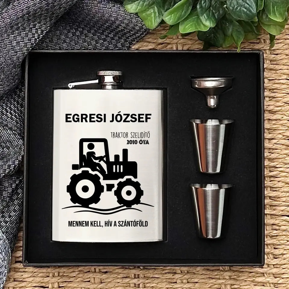 Traktoros ajándék - vicces flaska szett