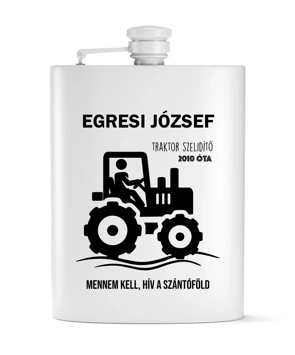 Traktoros ajándék - flaska szett névvel és évszámmal