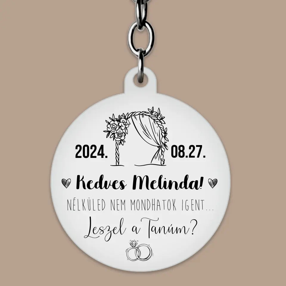 Esküvői tanú felkérő ajándék hölgyek részére, egyedi ajándék