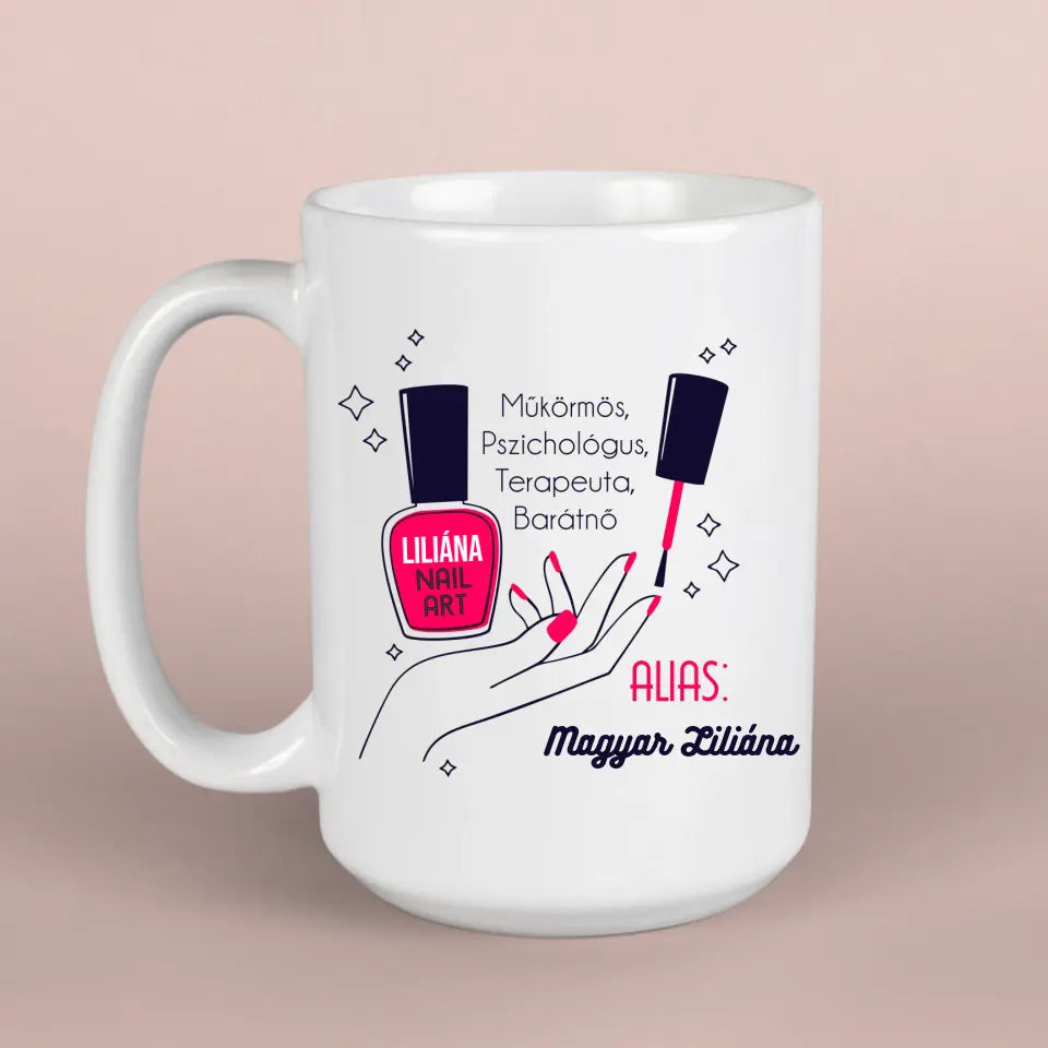 Legjobb műkörmös ajándék - körmös bögre, körömlakkos