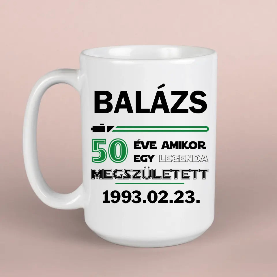 egyedi bögre 50. születésnapra