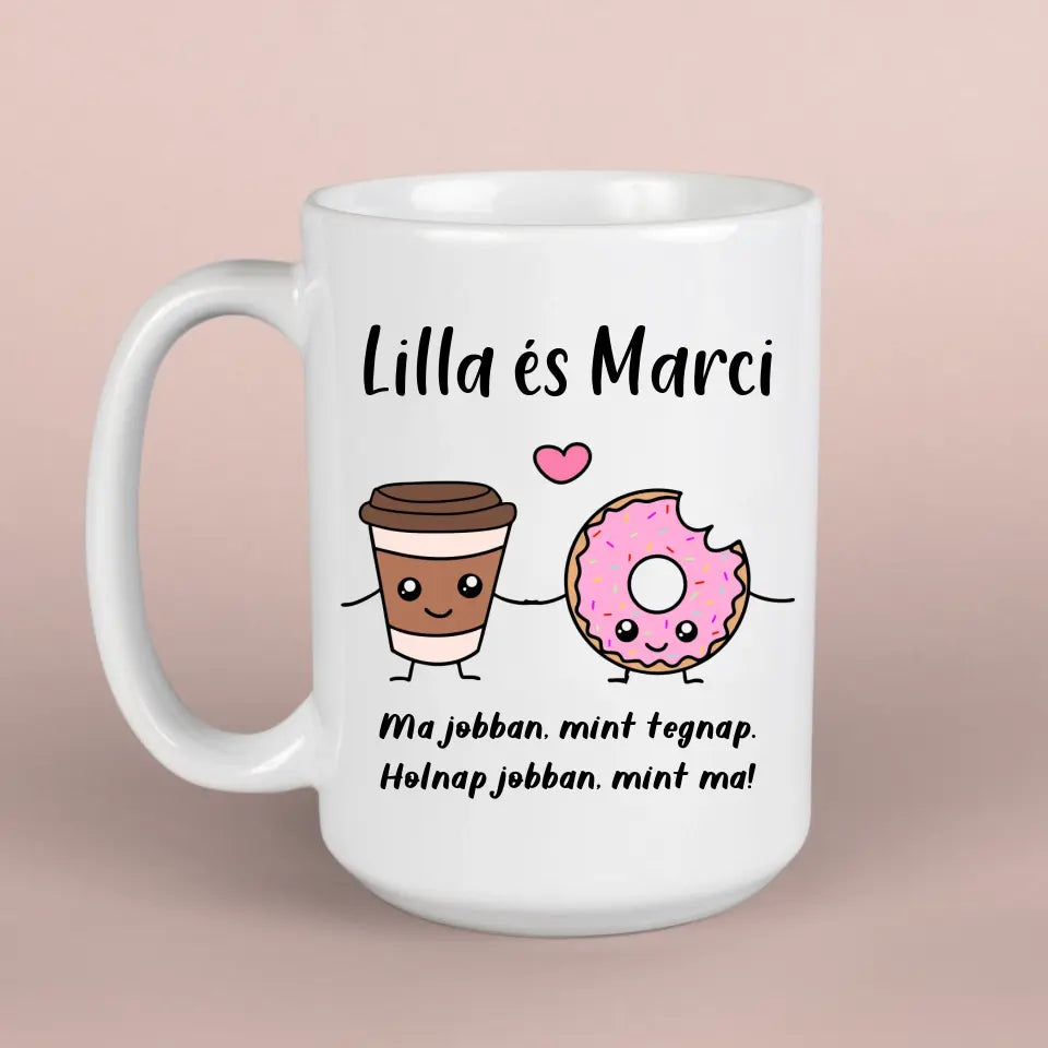 Kávé és fánk bögre