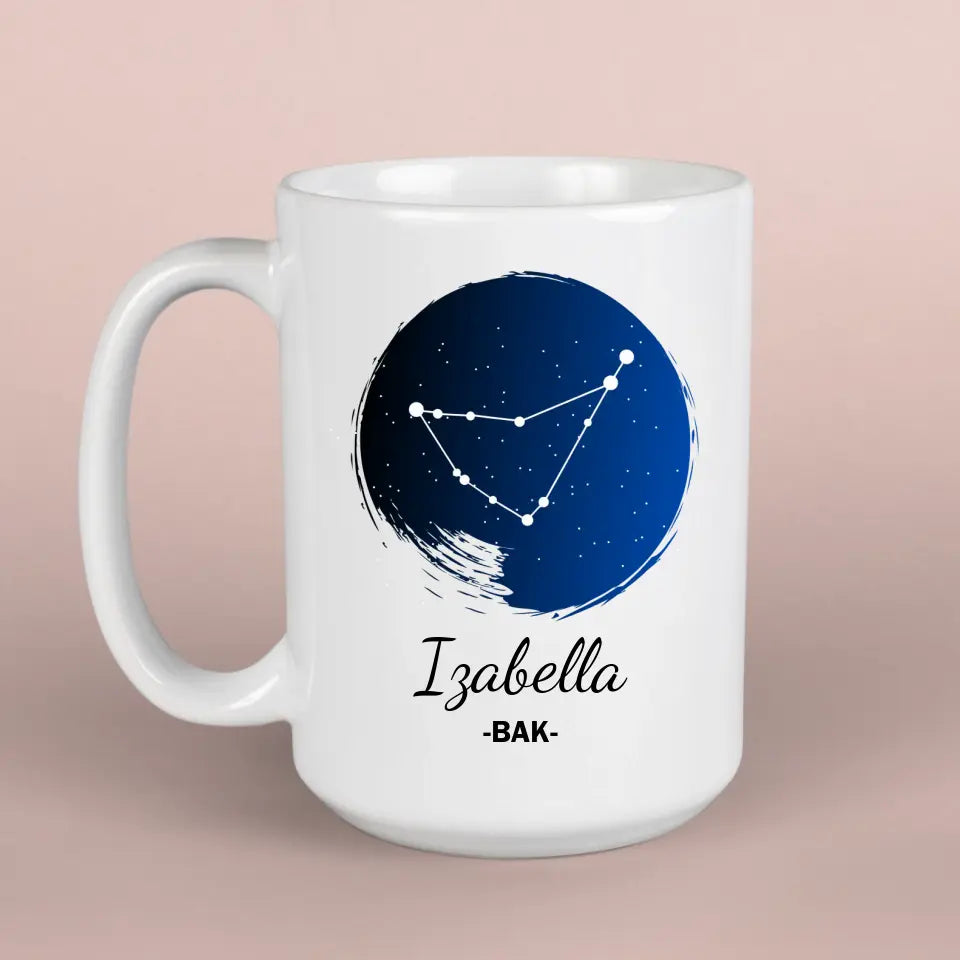 Csillagjegyes kerámia bögre - a Te neveddel, csillagjegyes ajándék