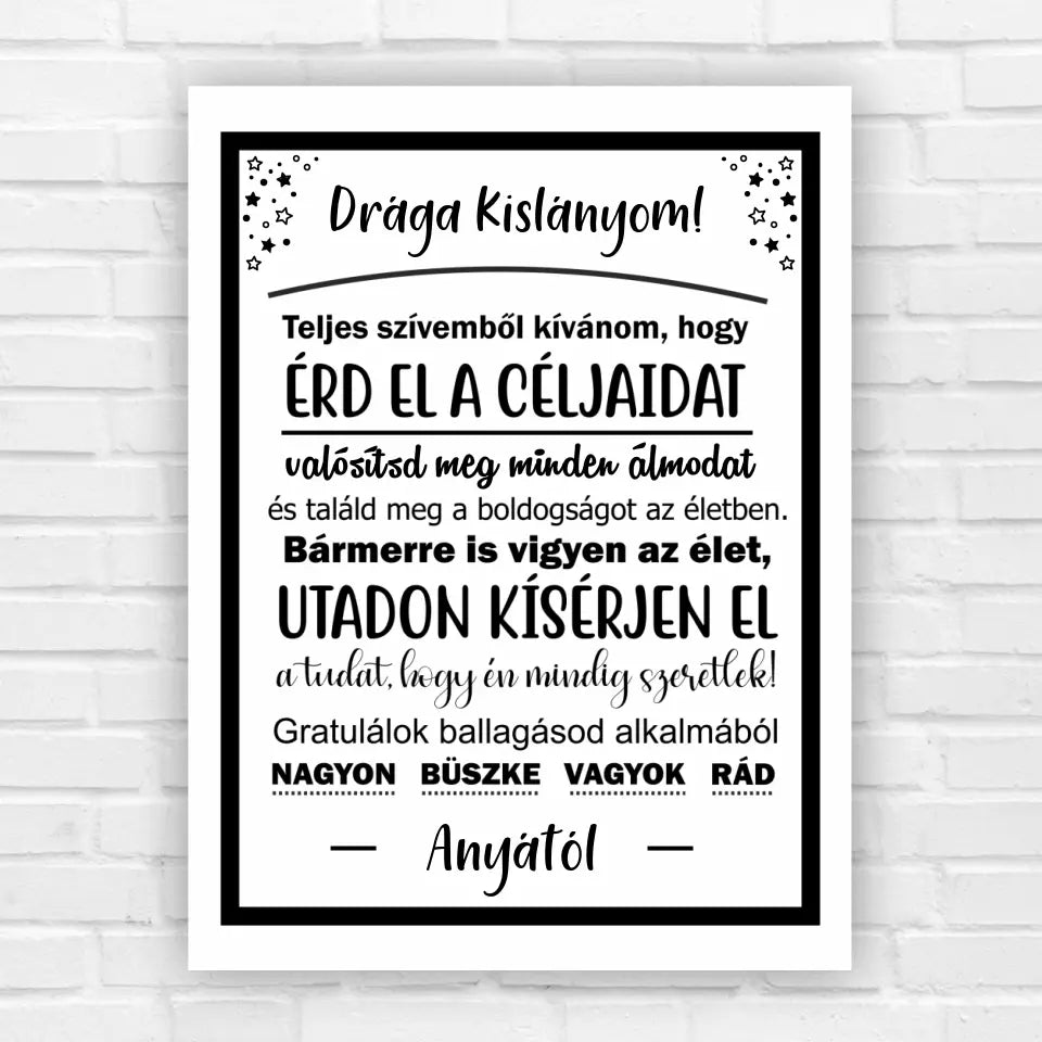 Ballagós emlék- asztali kép, ballagási ajándék