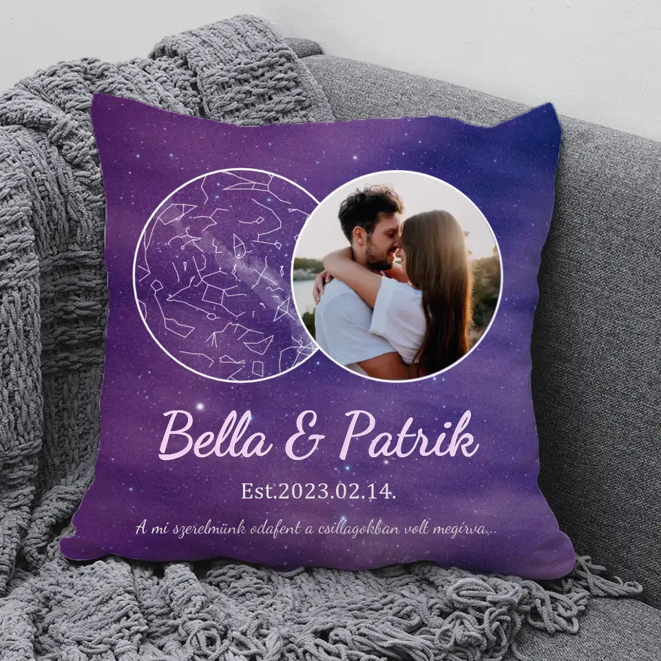 Csillagképes párna – évfordulós ajándék pároknak