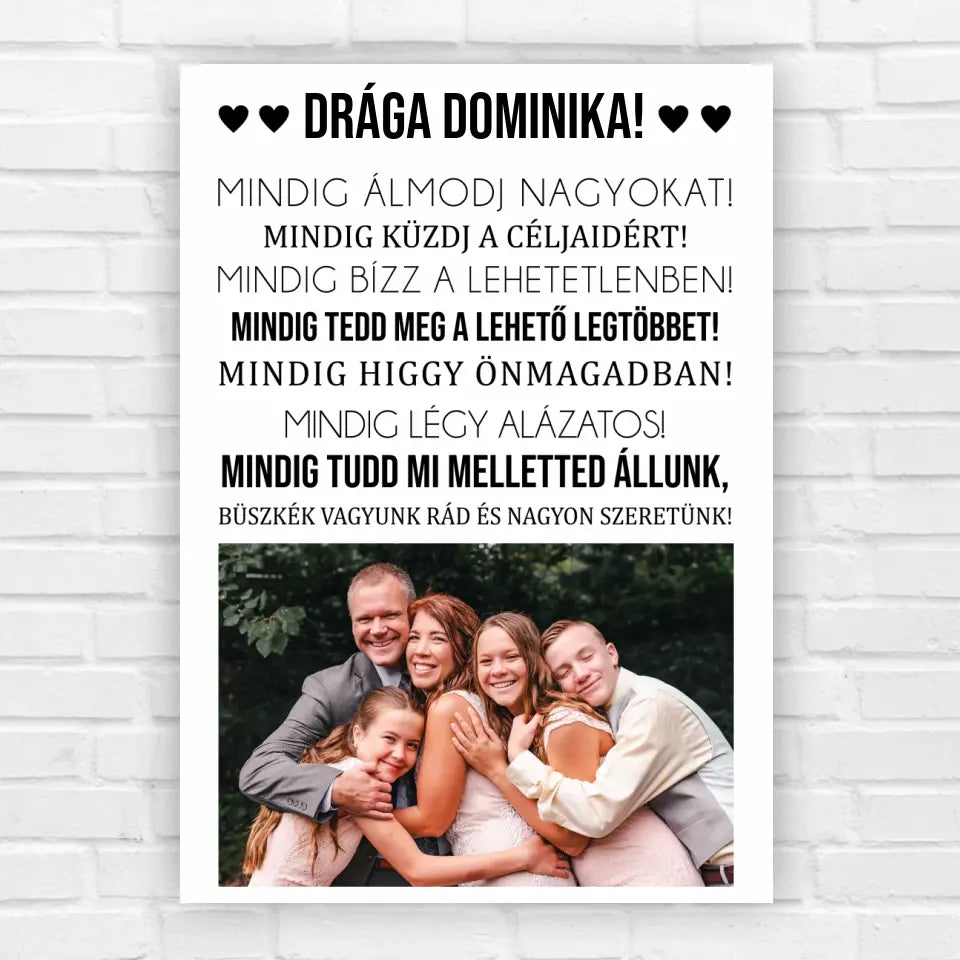 Ballagási ajándék lányoknak – kedves falikép, ajándék ballagásra