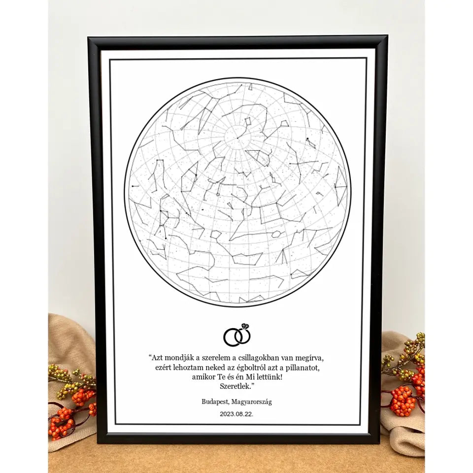 Esküvői ajándék csillagkép, nászajándékba