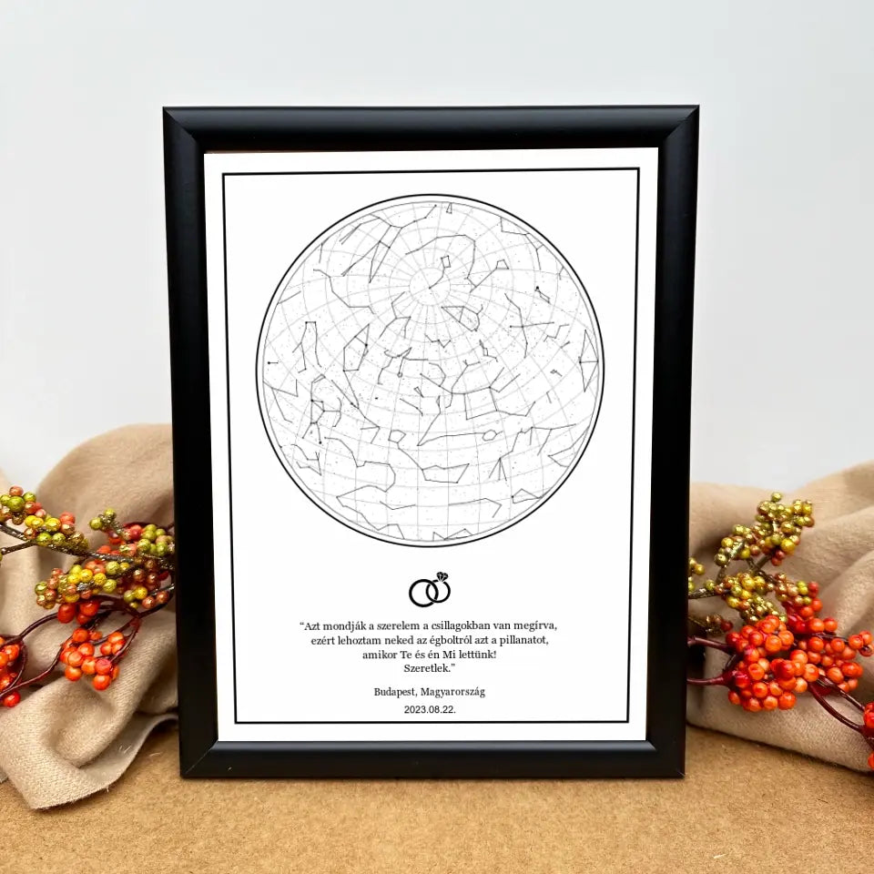 Esküvői ajándék csillagkép szerelmeseknek