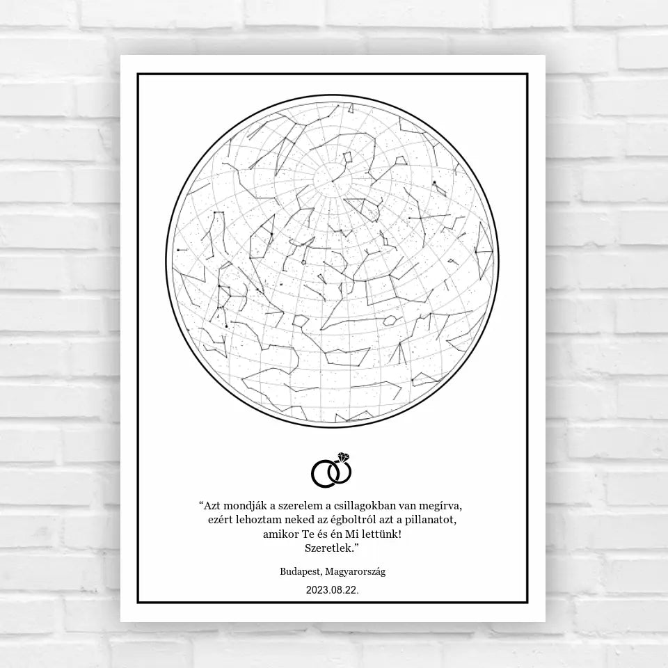 Esküvői ajándék csillagkép, romantikus ajándék