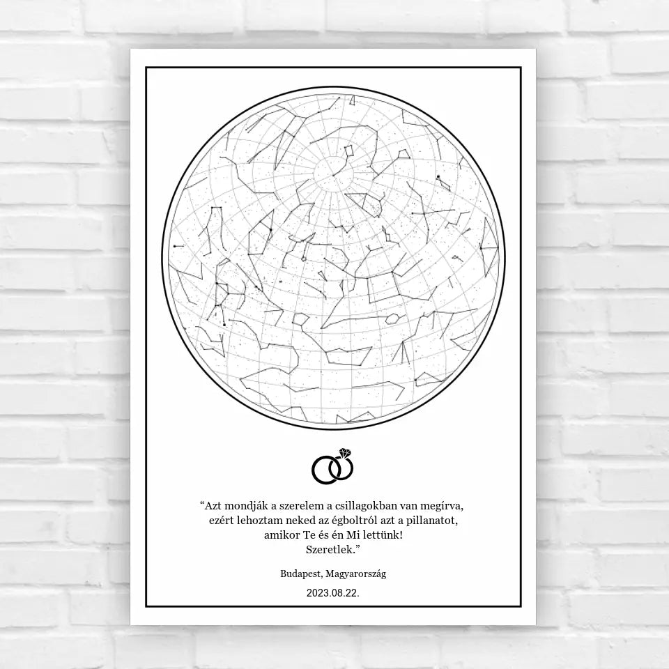 Esküvői csillagkép ajándékba