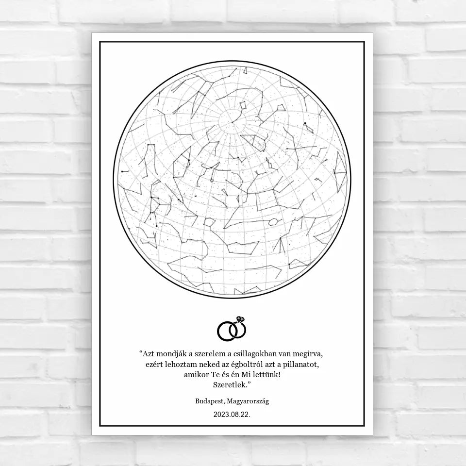 Esküvői ajándék csillagkép 3 méretben