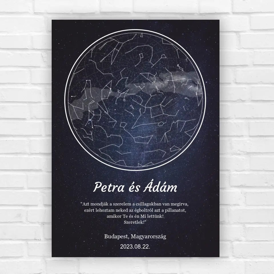 Hartă stelară a cerului înstelat