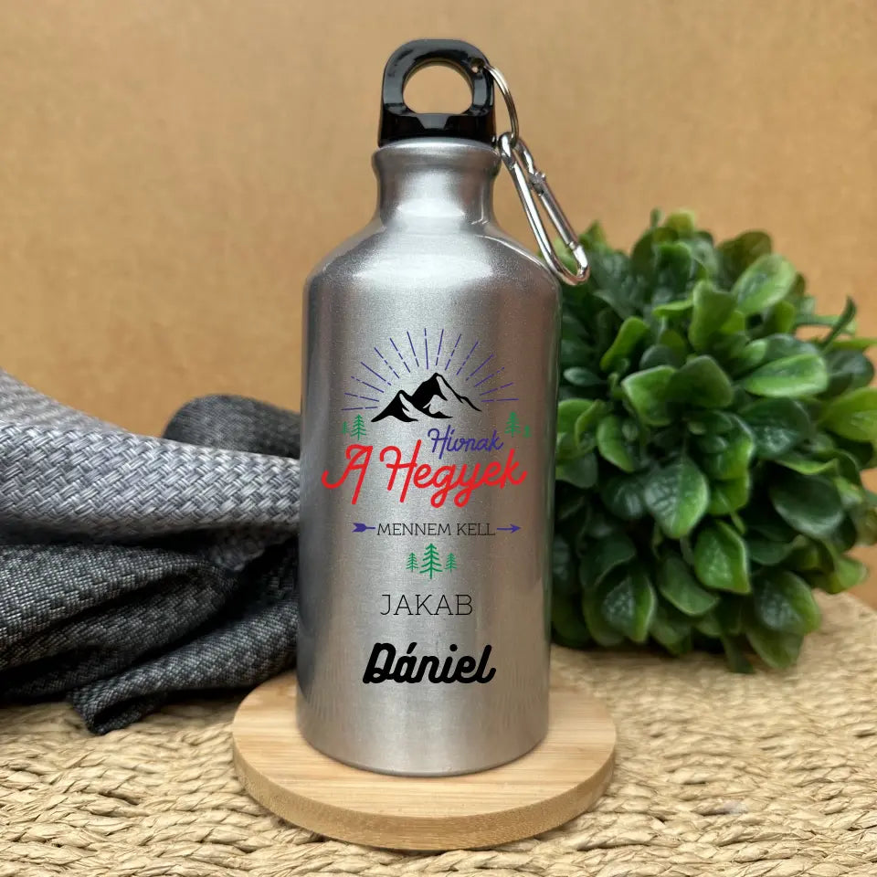 Karabineres, egyedi alumínium kulacs túrázóknak