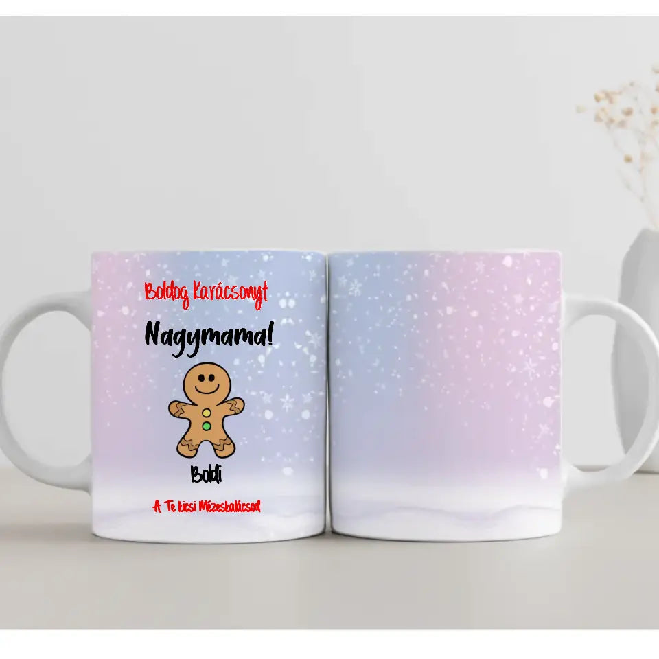 Mézeskalácsos bögre nagymamáknak, karácsonyi ajándék