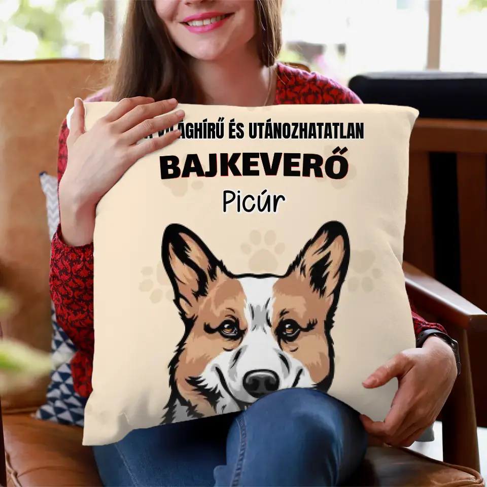 Világhírű bajkeverő kiskedvences párna